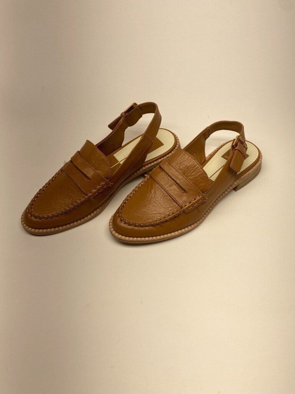 Dolce Vita Slingback Tan Hardi Leather Loafers Sz 8